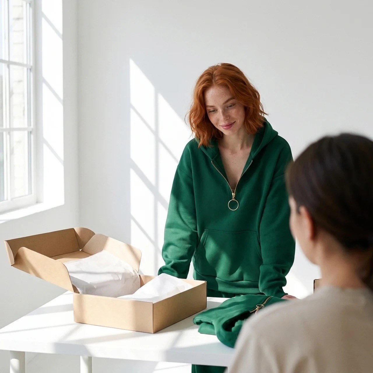 Olena Brimava preparing an order